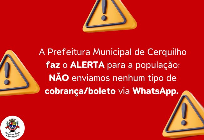 Prefeitura de Cerquilho alerta a população sobre cobranças via WhatsApp