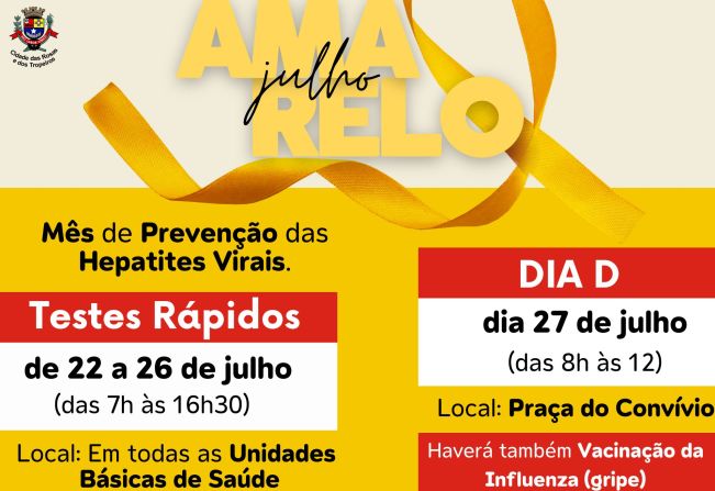 A Prefeitura de Cerquilho realiza ação do Julho Amarelo - Mês de Prevenção das Hepatites Virais.