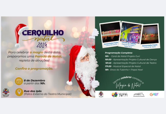 Prefeitura de Cerquilho divulga programação da Parada de Natal 2024. Confira! 