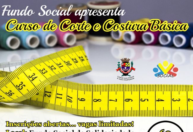 Fundo Social abre inscrições para cursos de Confeitaria e Costura Básica