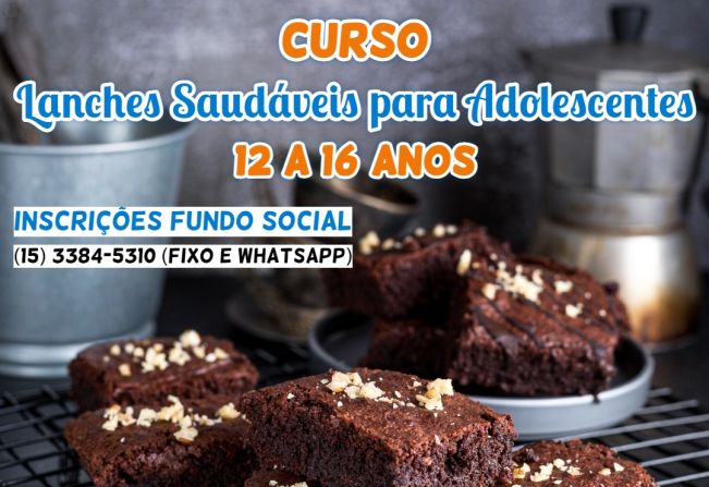 Inscrições abertas para Curso de Lanches Saudáveis para Adolescentes no Fundo Social