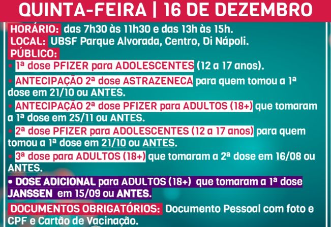 Confira os próximos grupos que devem se vacinar ainda essa semana