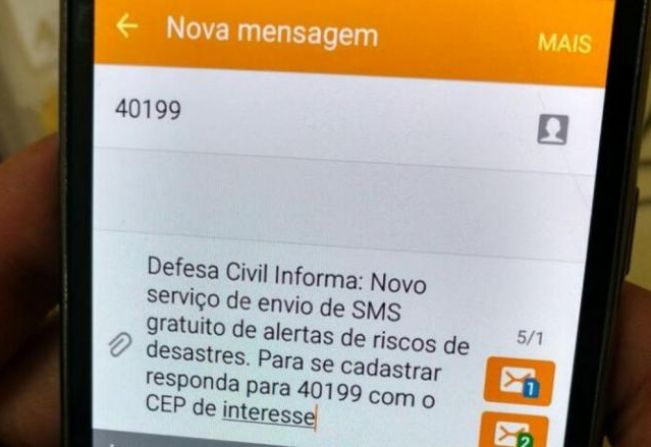 Defesa Civil de SP vai alertar por SMS sobre riscos de temporais e deslizamentos