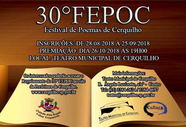 Prefeitura realiza o 30º Festival de Poemas de Cerquilho