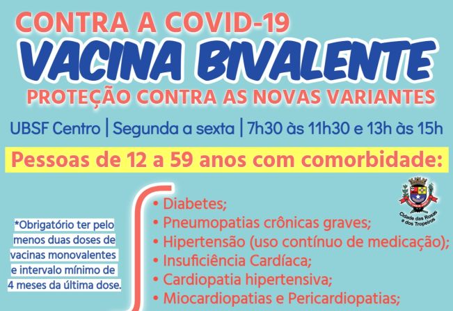 Vacinação Bivalente é liberada para adolescentes e adultos com comorbidades