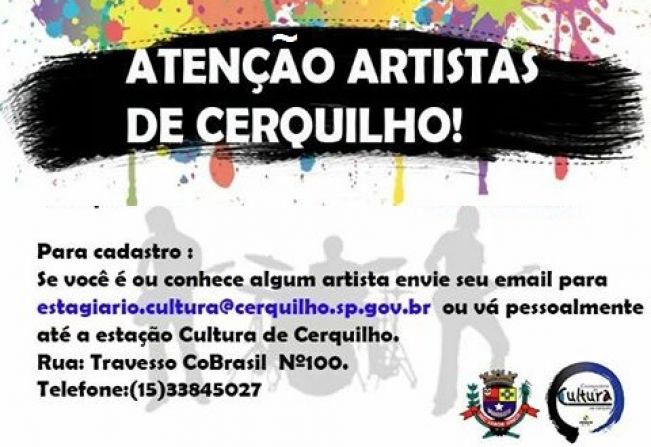 Prefeitura está fazendo o levantamento dos artistas da cidade