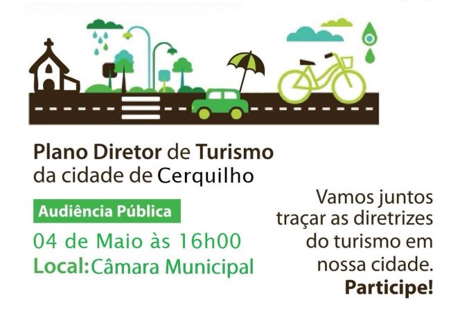 Prefeitura convida população para Audiência Pública sobre Plano Diretor de Turismo