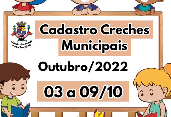 Cadastro para creche em outubro começa no dia 03