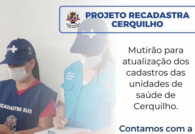 Projeto Recadastra Cerquilho segue sendo realizado neste sábado, 28/01