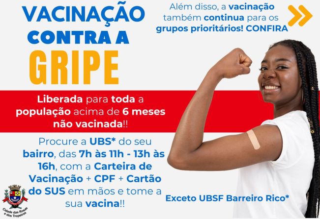 A Prefeitura de Cerquilho, por meio da Secretaria de Saúde - Vigilância Epidemiológica comunica sobre a Campanha de Vacinação contra GRIPE