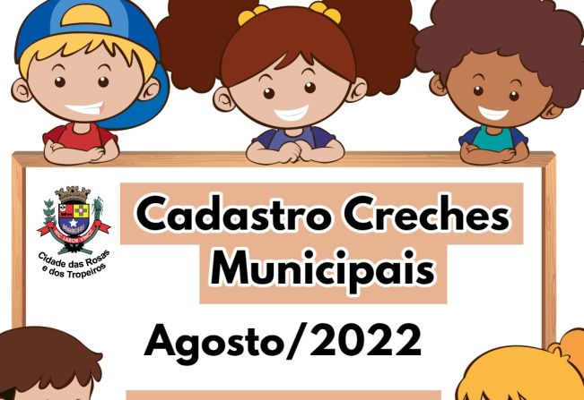 Está aberto o cadastro para as creches municipais de Agosto