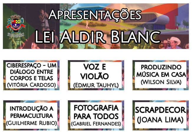 Confira mais oficinas da Lei Aldir Blanc