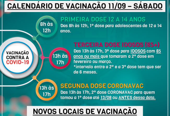 Secretaria da Saúde retoma vacinação contra Covid neste sábado, em algumas unidades de saúde