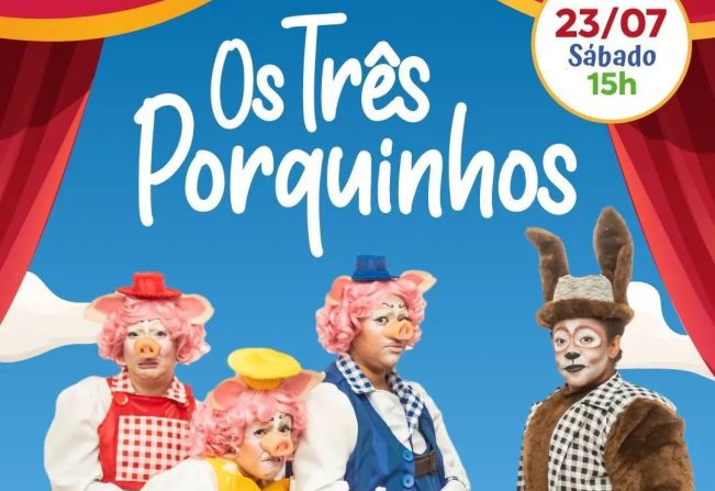 Teatro Municipal recebe espetáculo infantil “Os Três Porquinhos”