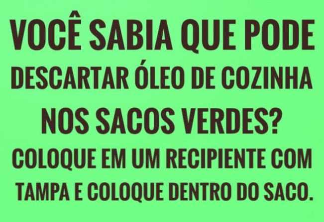  Recerq recolhe óleo de cozinha usado