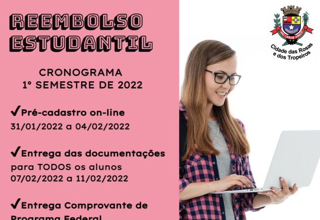 Confira o cronograma do Reembolso Estudantil 1º semestre de 2022