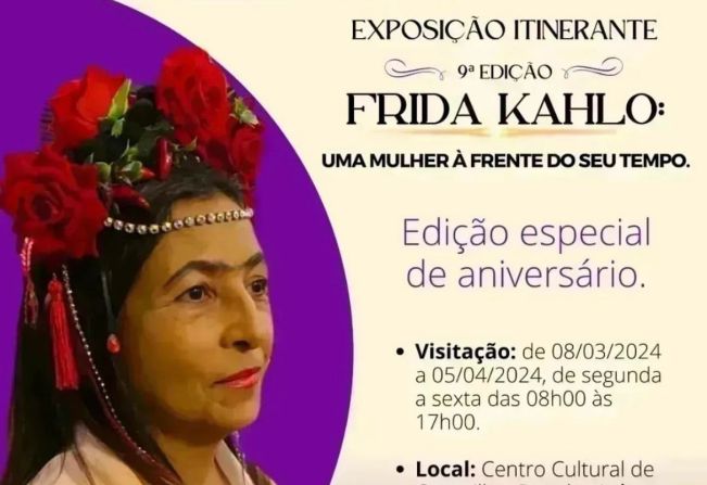 Convite para prestigiar a Exposição Frida Khalo - Uma mulher a frente de seu tempo