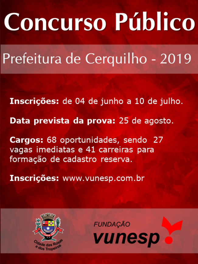 Prefeitura de Cerquilho publica edital do Concurso Público