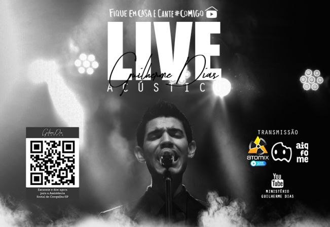 Cantor cerquilhense Guilherme Dias fará Live Gospel em prol à Assistência Social