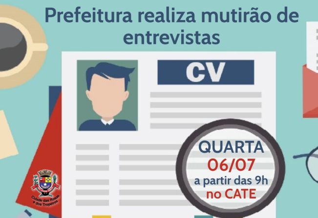 Prefeitura realiza novo Mutirão de Entrevistas nesta quarta-feira, dia 06/07