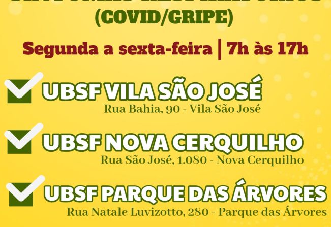 Prefeitura de Cerquilho abre mais duas unidades para atendimento exclusivo de pacientes com sintomas respiratórios