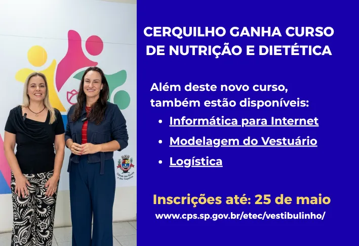 Cerquilho ganha curso de Nutrição e Dietética