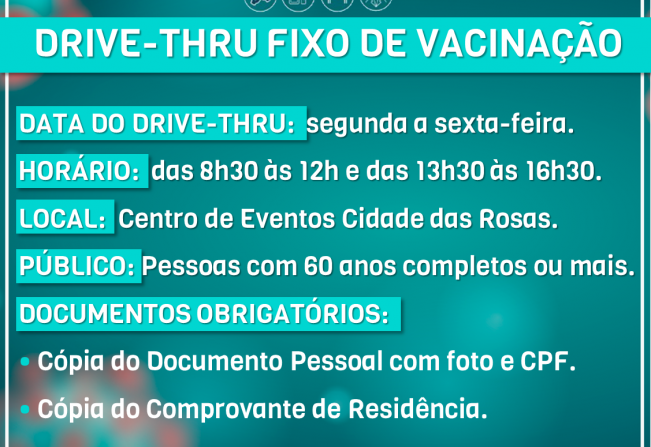 Secretaria da Saúde informa sobre vacinação de 1ª dose de moradores de Cerquilho com 60 anos ou mais 