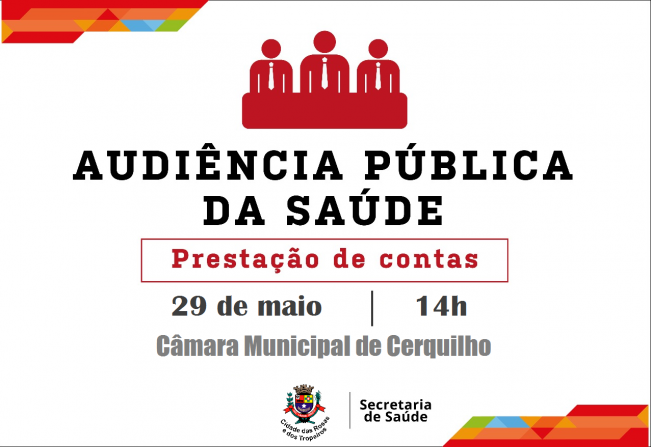 Prefeitura convida para a 1º Audiência Pública de Saúde de 2019