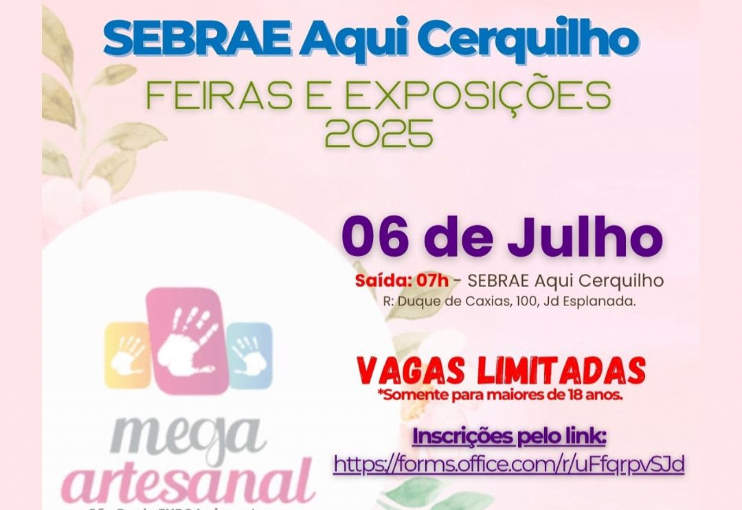 Atenção, empreendedores! Estão abertas as inscrições para a visita à Feira do SEBRAE, em São Paulo. Veja mais